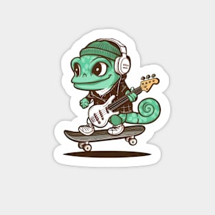 Skater Bassist Gecko Sticker